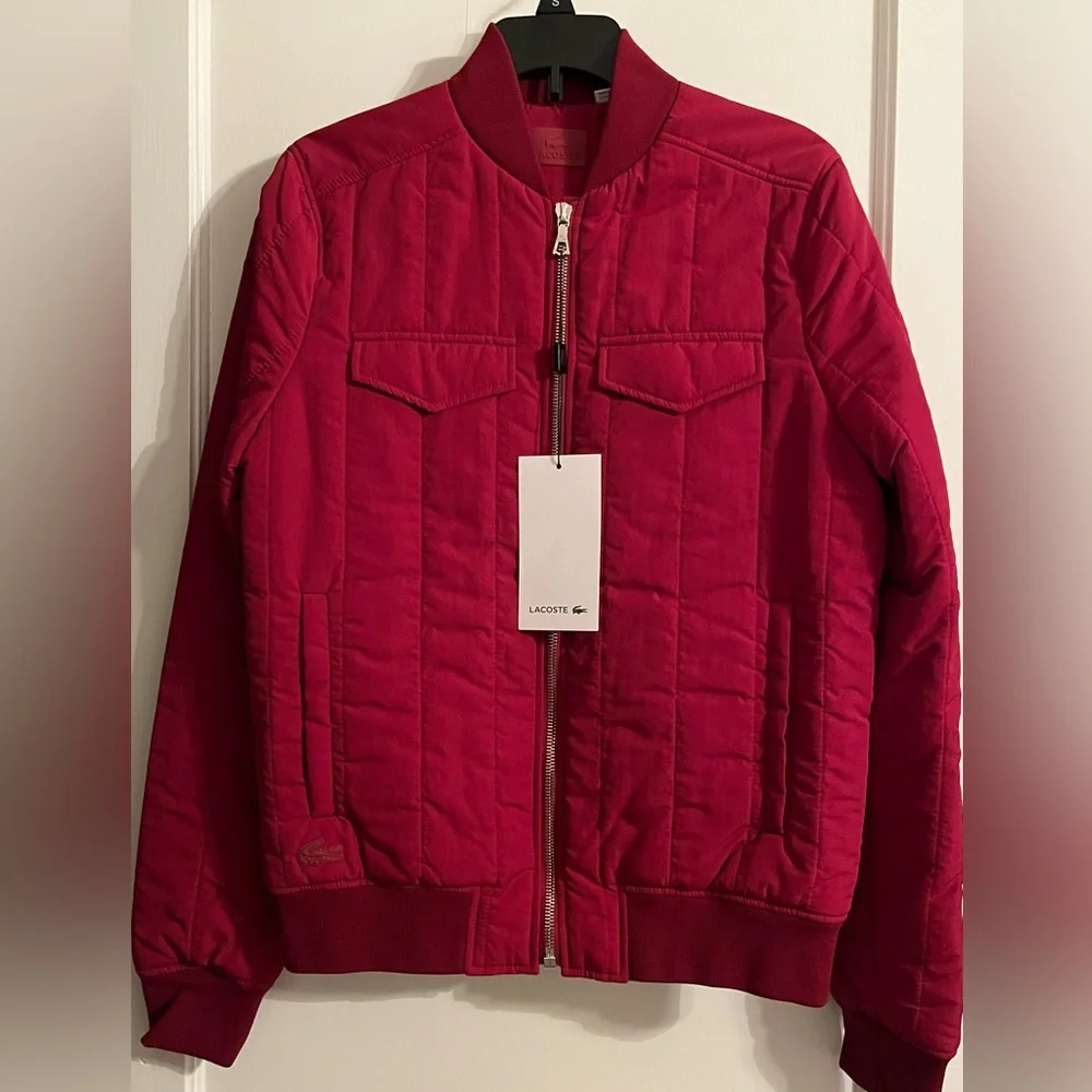 New Lacoste Red Bomber Jacket Size 36 - Picture 2 of 11